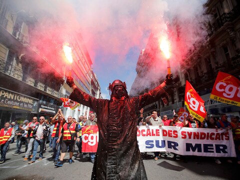 Protest tegen de Franse arbeidswet in Marseille.