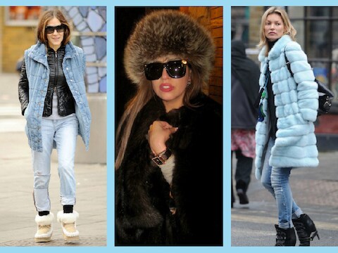 Sarah Jessica Parker kiest voor uggs, Lady Gaga voor een Siberische muts en Kate Moss voor een faux fur. © Photonews.