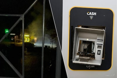 Beelden tonen hoe plofkrakers bankautomaat opblazen in Halen