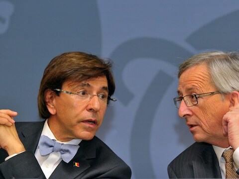 Premier Elio Di Rupo en de Luxemburgse premier Jean-Claude Juncker.