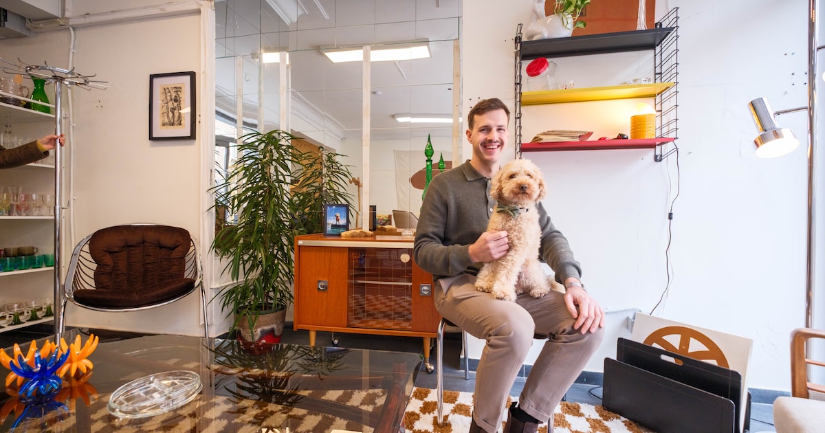 NET OPEN. Robin (30) opent vintage pop-up winkel met hondje Ozzy als meetlat: “Alles wat hier staat 