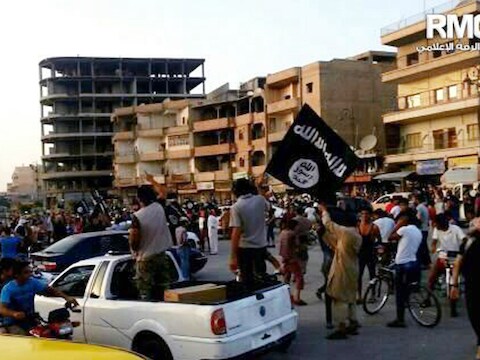 IS-aanhangers in Raqqa, Syrië.
