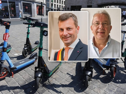 E-steps, inzet: Burgemeester Ignace Michaux van Ronse en gemeenteraadslid Pol Kerckhove (Vooruit)
