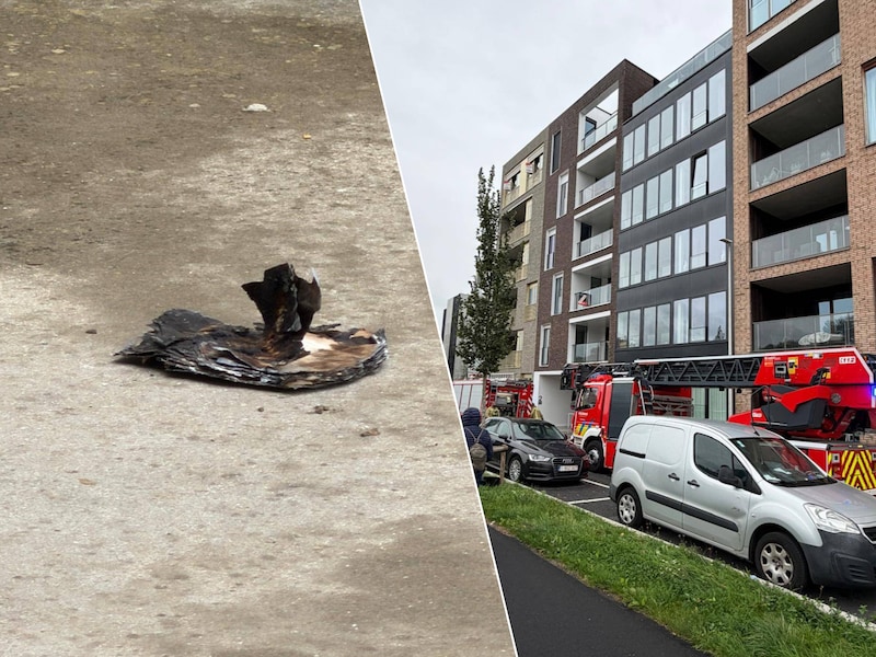 In de lift van appartementsgebouw Dac'Art langs de Zuidkaai in Izegem is krantenpapier in brand gestoken