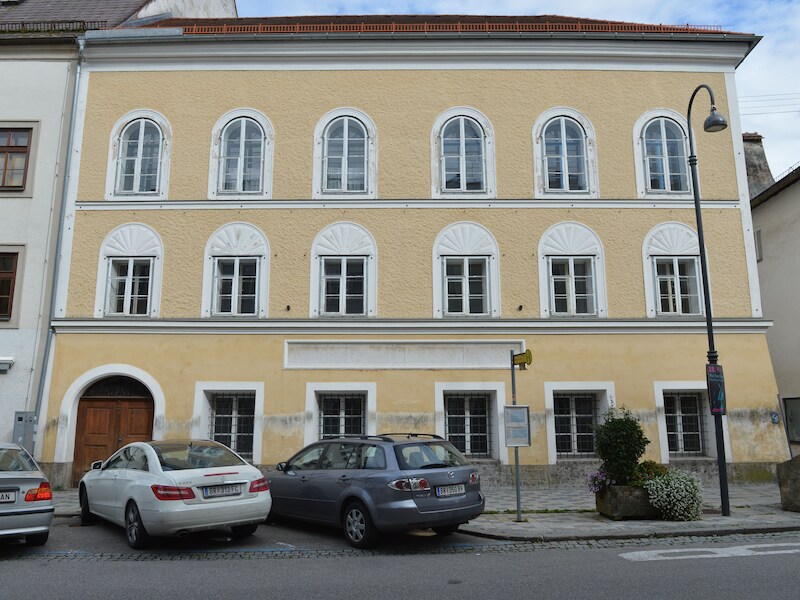 Het geboortehuis van Hitler in het Oostenrijkse Braunau.