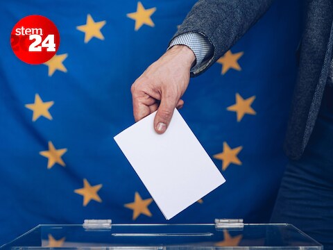 Elections to the European Parliament. Voting in polling station. European Union.