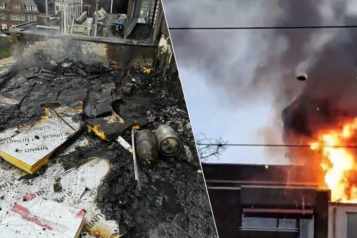 Beelden tonen enorme ravage na explosie gasflessen en brand in Neder ...