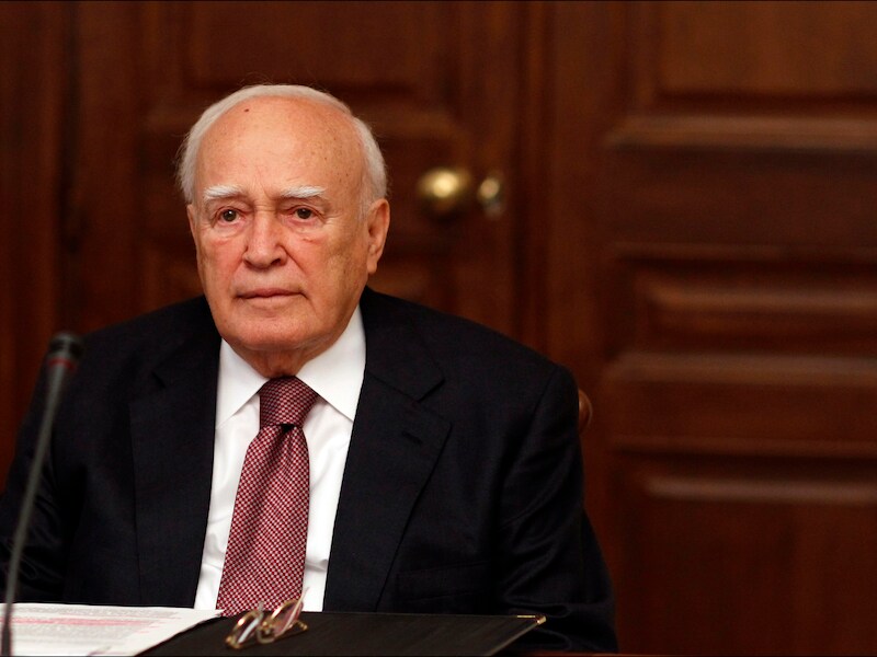 De Griekse president Karolos Papoulias.