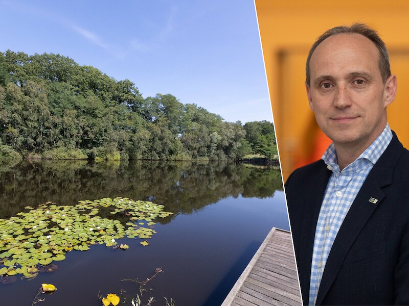 Water aan Thor park in Genk / Burgemeester Wim Dries