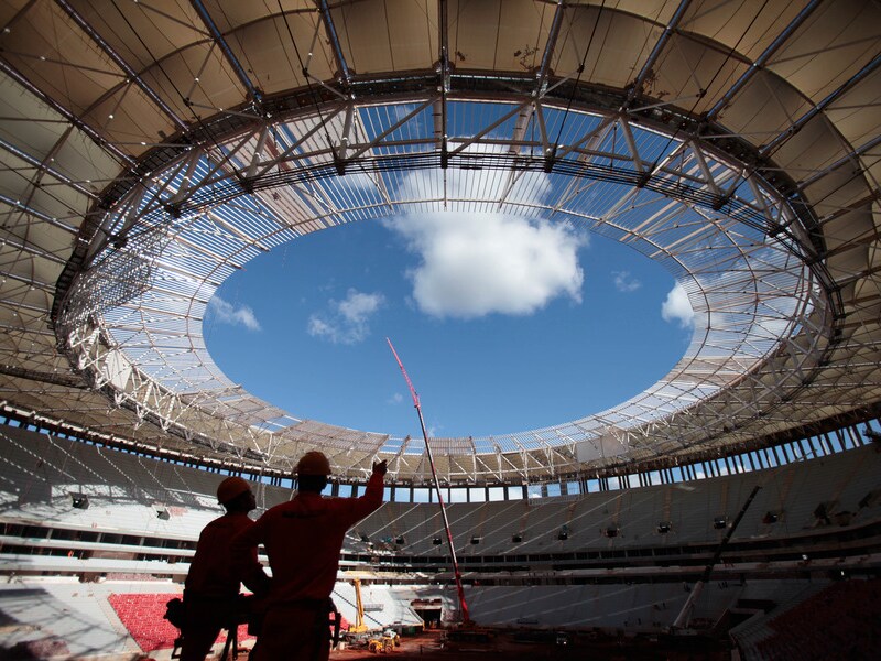 Het nationale stadion in Brasilia.