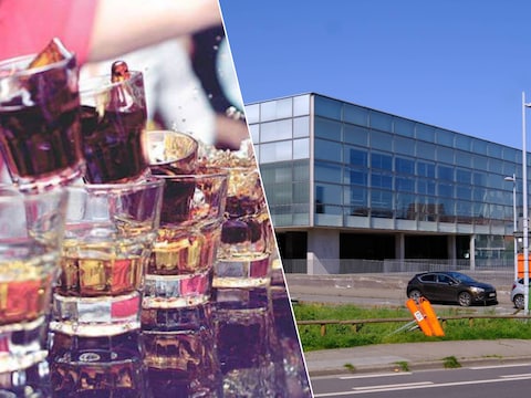 In de politierechtbank van Kortrijk (rechts) moest een 22-jarige Roeselaarse zich verantwoorden nadat ze na een avondje drinken, met onder meer ‘Jägerbombs’ (links), toch op haar bromfiets stapte.