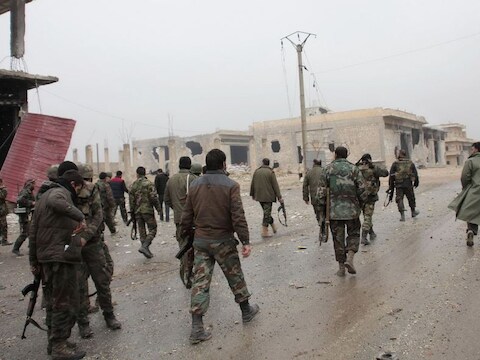 Syrische rebellen in Aleppo.