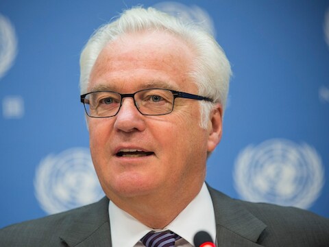 De Russische VN-ambassadeur Vitaly Churkin.