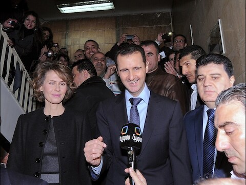 Bashar al-Assad met zijn echtgenote Asma.