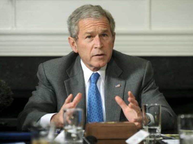 Bush heeft met een veto gedreigd als de Democraten hun slag thuishalen.