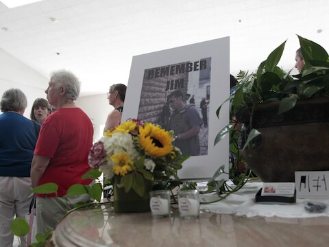 De herdenkingsdienst van de onthoofde Amerikaanse journalist James Foley.