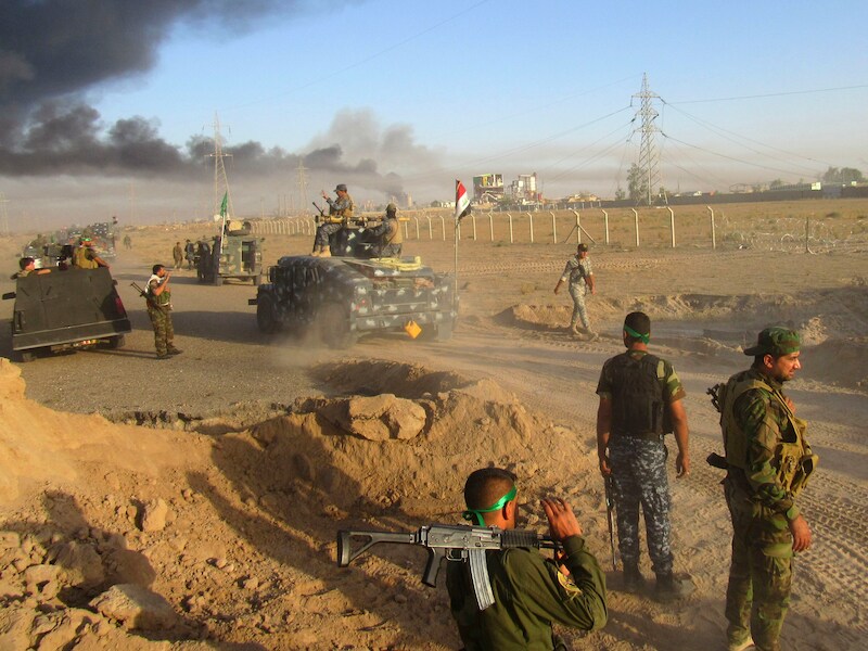 Iraakse soldaten bij de belegering van Fallujah.