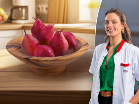 Diëtiste Sanne Mouha neemt de rode peer van Lidl onder de loep. 