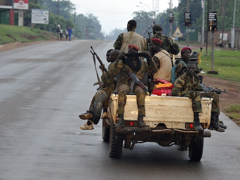 Seleka-rebellen net na de coup in Bangui in maart 2013.