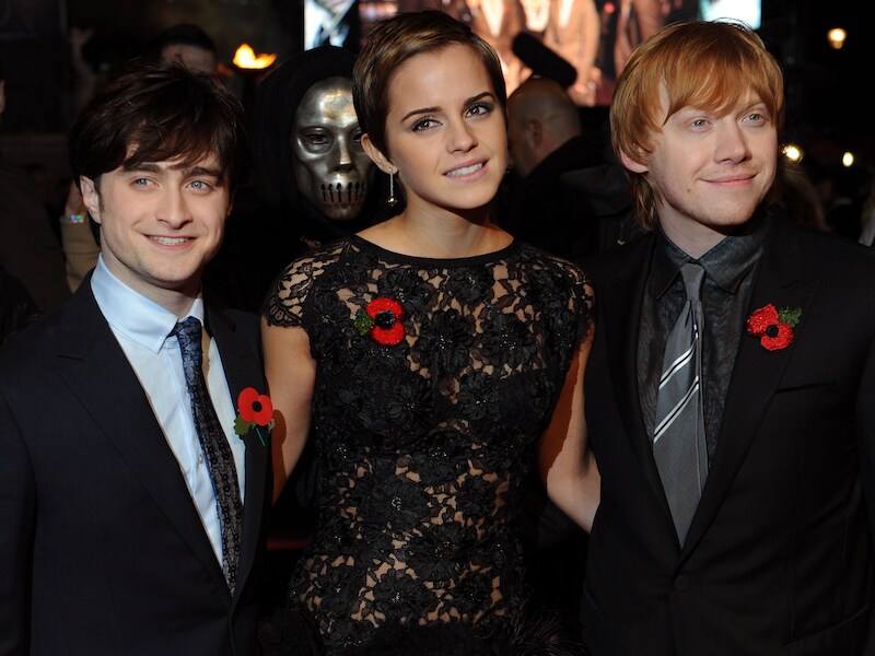 Daniel Radcliffe, Emma Watson en Rupert Grint.