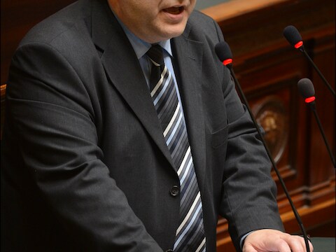 Kamerlid Luk Van Biesen, fractieleider van Open in de gemeenteraad van Kraainem.