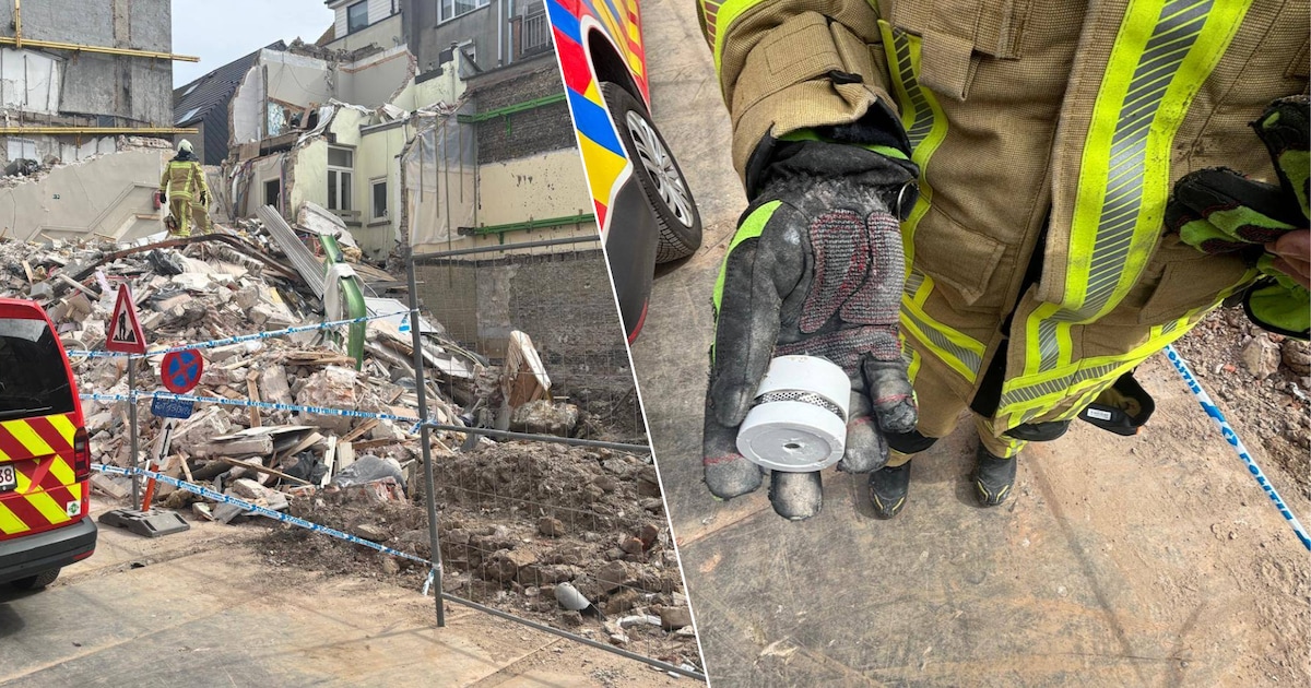 Brandweer schakelt alarm uit dat in het puin van gesloopt pand lag ...