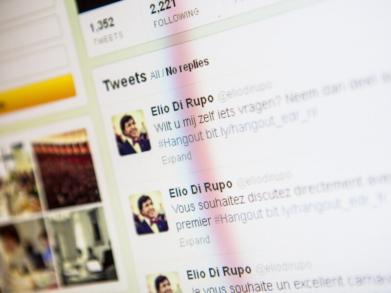 Ook premier Di Rupo is aanwezig op Twitter.