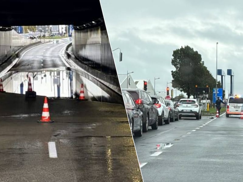 De politie heeft de tunnel op de N31 in Oostende afgesloten nadat die blank kwam te staan.