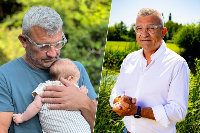 Peter Bulckaen met zijn kleindochter Colette.