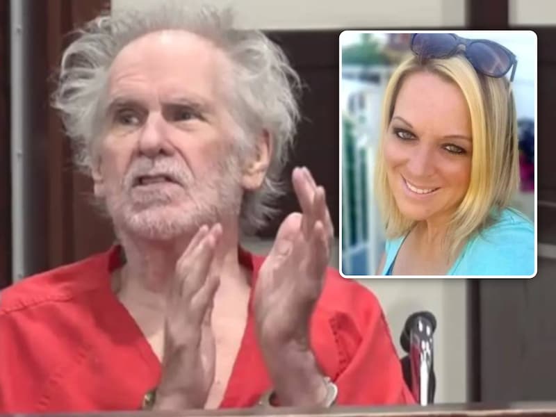 Moordverdachte Robert Kessler.Inzet: slachtoffer Stephanie Crone-Overholt.