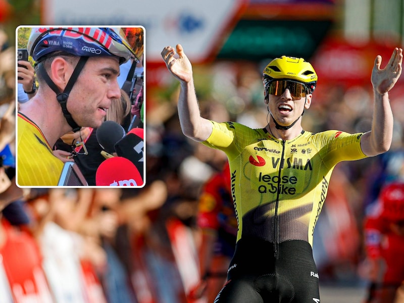 “Ik wist dat hij klaar zat en het kon afmaken”: Wout van Aert had “te weinig ruimte” voor eigen succes en prijst ritwinnaar Matthew Brennan