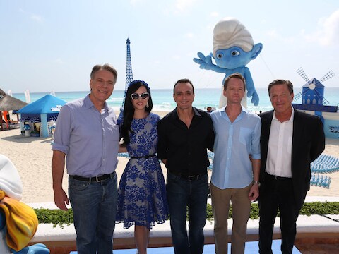 Regisseur Raja Gosnell, Katy Perry, Hank Azaria, Neil Patrick Harris en producer Jordan Kerner