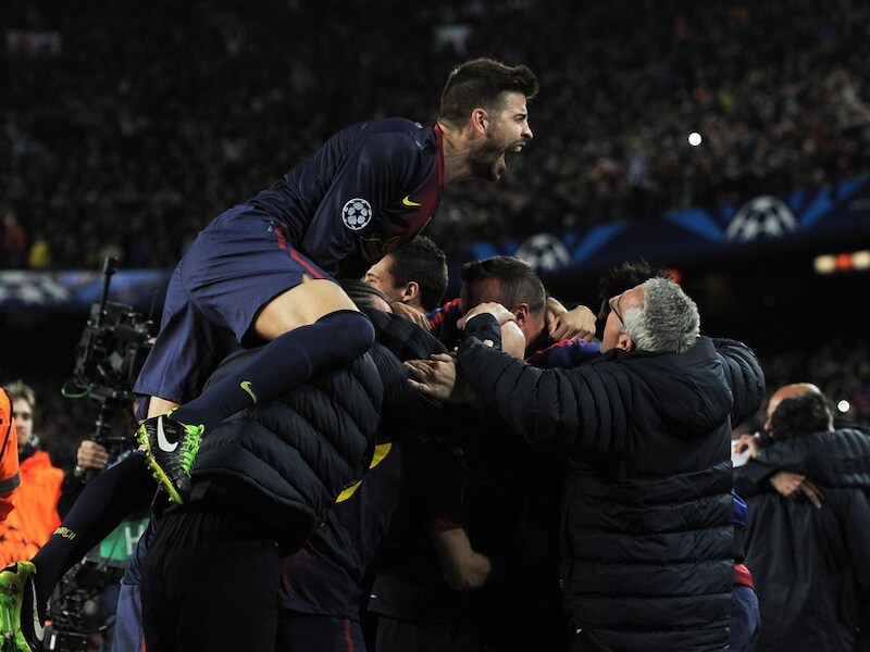 Uitzinnige euforie na de memorabele triomf van Barça.