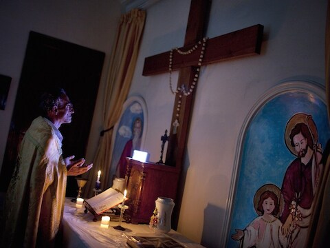 Een christen in Syrië.