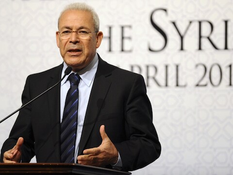 Burhan Ghalioun, leider van de Syrische Nationale Raad.