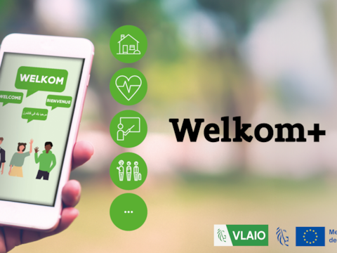 Een archiefbeeld van de Welkom+-app.