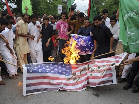 Demonstranten in de Pakistaanse stad Islamabad.