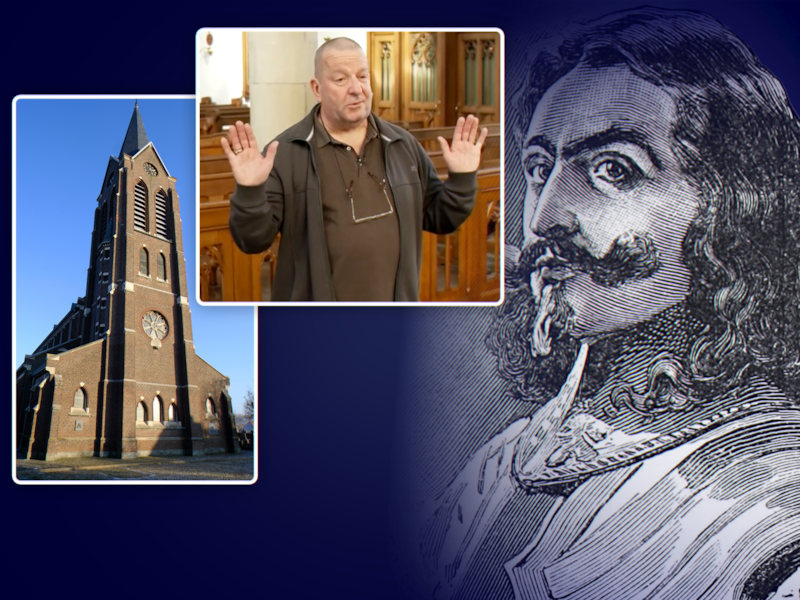 Diaken Jos Valke heeft mogelijk het skelet van d’Artagnan gevonden, nadat hij een verzakking in de kerkvloer nakeek.