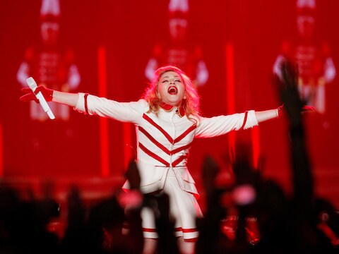 Madonna tijdens haar 'MDNA'-tournee.
