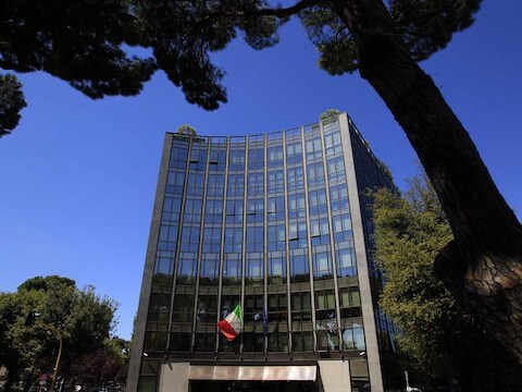De gebouwen van Finmeccanica, dat door de Italiaanse staat wordt gecontroleerd.