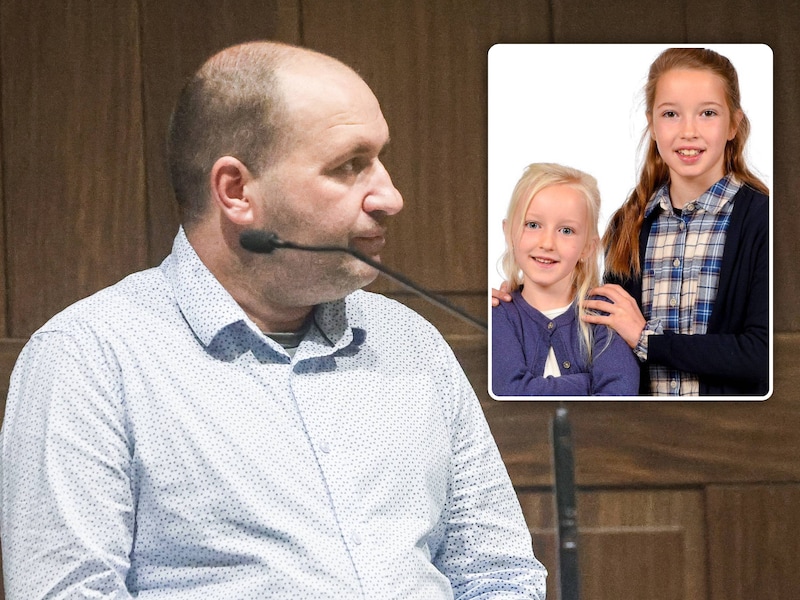 Chris Vanhaverbeke in het hof van assisen in Brugge, waar hij een levenslange celstraf kreeg voor de moord op zijn dochtertjes Maud (8) en Ona (5).