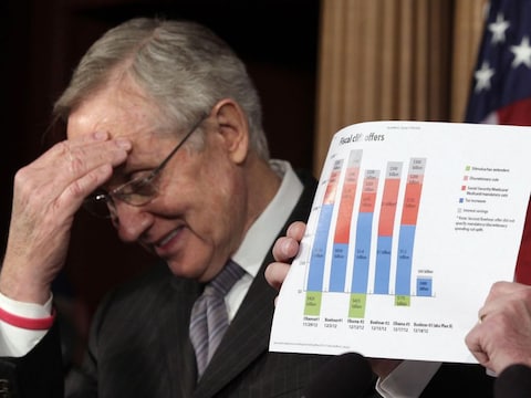 Harry Reid, leider van de Democraten in de Senaat.
