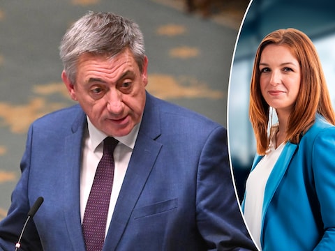 Links: minister van Pensioenen Jan Jambon (N-VA) / Rechts: politiek journalist Astrid Roelandt