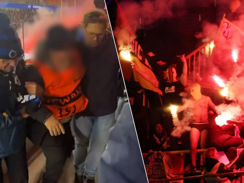 Na vuurpijlen die zelfs Brugse steward raakten: Lens-fans niet meer welkom voor resterende uitwedstrijden in Champions League