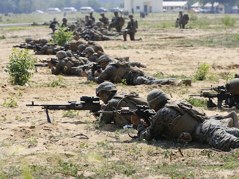 Amerikaanse mariniers tijdens een trainingskamp in Thailand (17 februari 2017).