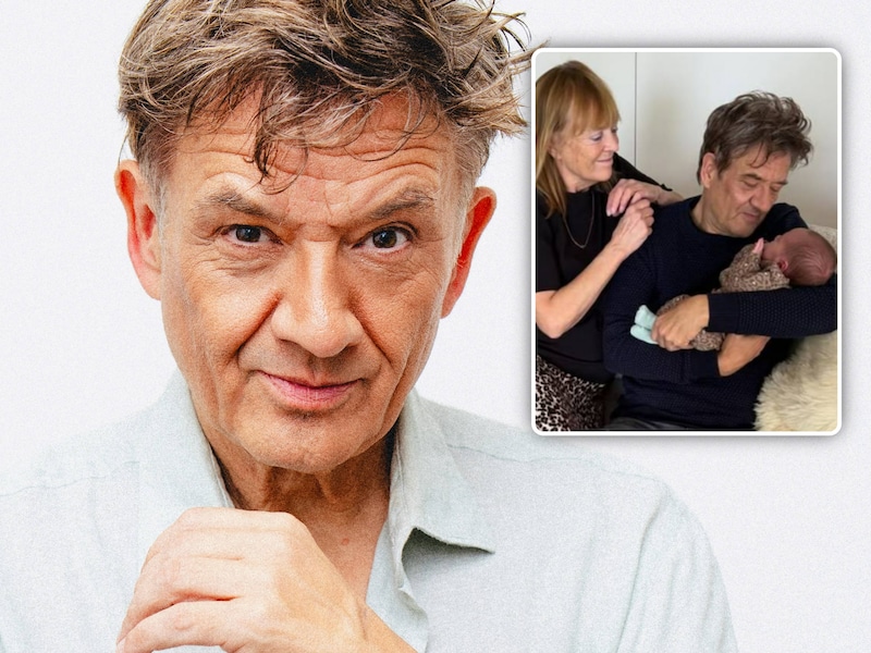 Bart Peeters met zijn vrouw Anneke en hun kleindochter.