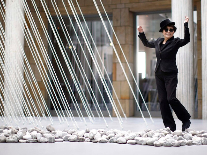 Yoko Ono in februari in Frankfurt.