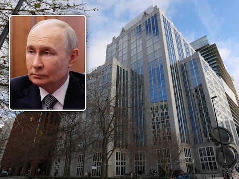 Euroclear in Brussel / de Russische president Vladimir Poetin. 