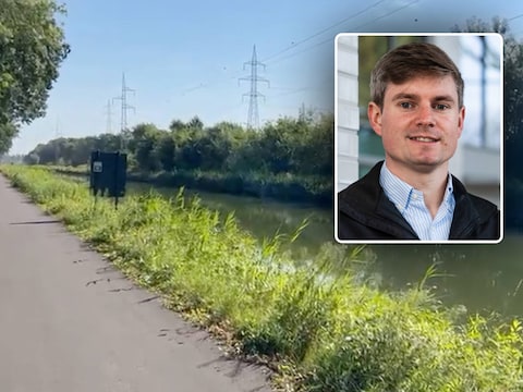Het kanaal Dessel-Schoten, waar de vrouw samen met haar begeleidster in het water terechtkwam. Inzet: Burgemeester Frans Van Looveren, die benadrukt dat het om een spijtig ongeval gaat.