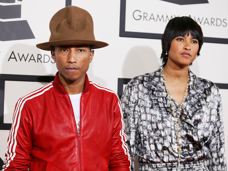 Pharrell Williams en zijn hoed, de Mountain van Vivienne Westwood, eind januari bij de uitreiking van de Grammy's.